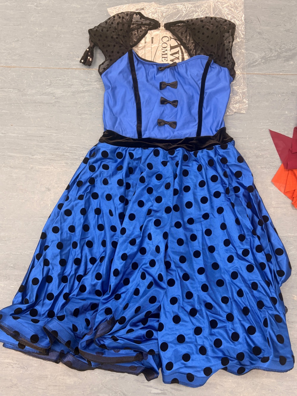 Blue and Black Polka Dot Women’s Costume Dress